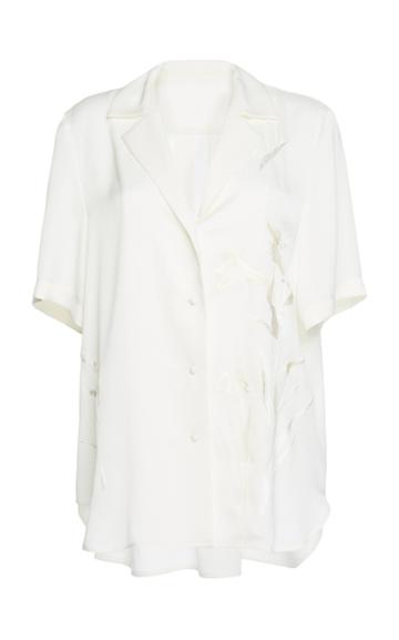 Mame Kurogouchi Notched Collar Button Front Shirt