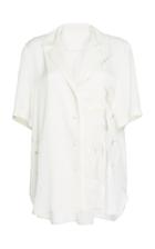 Mame Kurogouchi Notched Collar Button Front Shirt