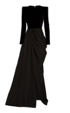 Alex Perry Chandler Draped Taffeta And Velvet Gown