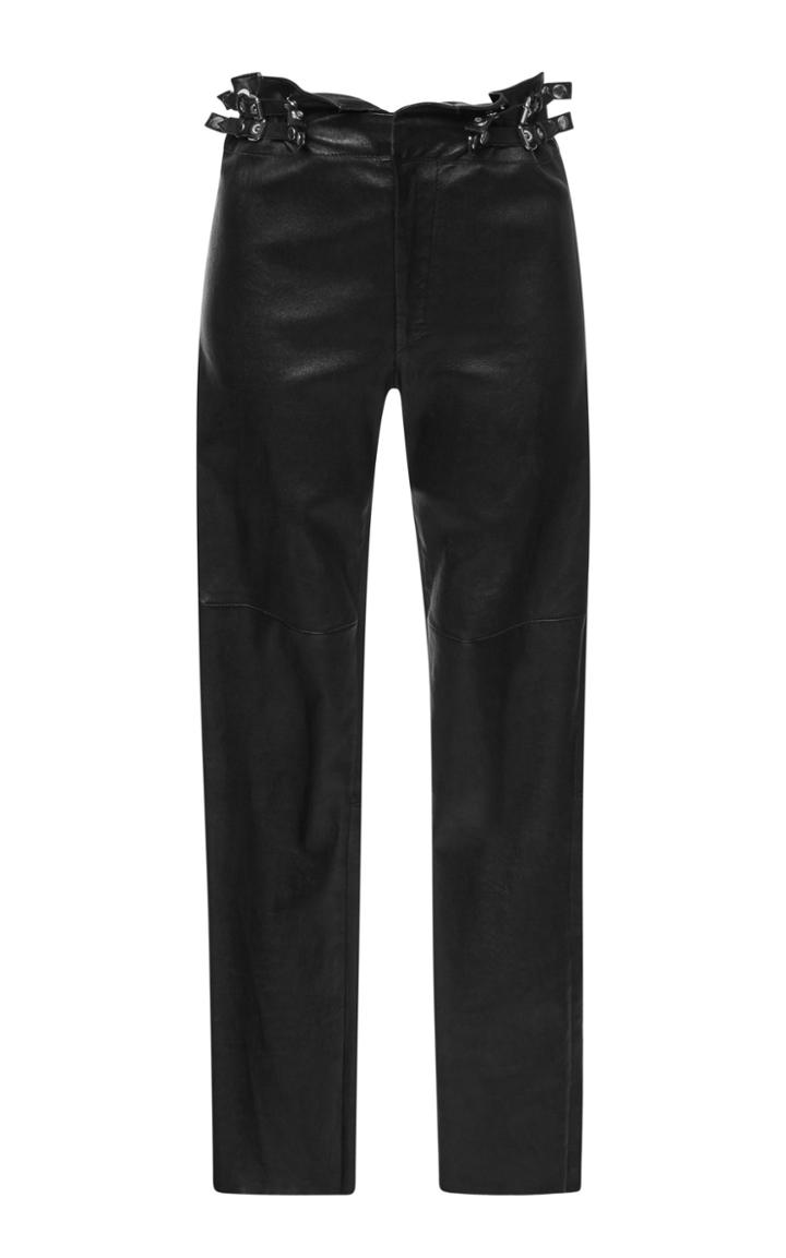 Isabel Marant Meydie Buckle-embellished Stretch Leather Pant