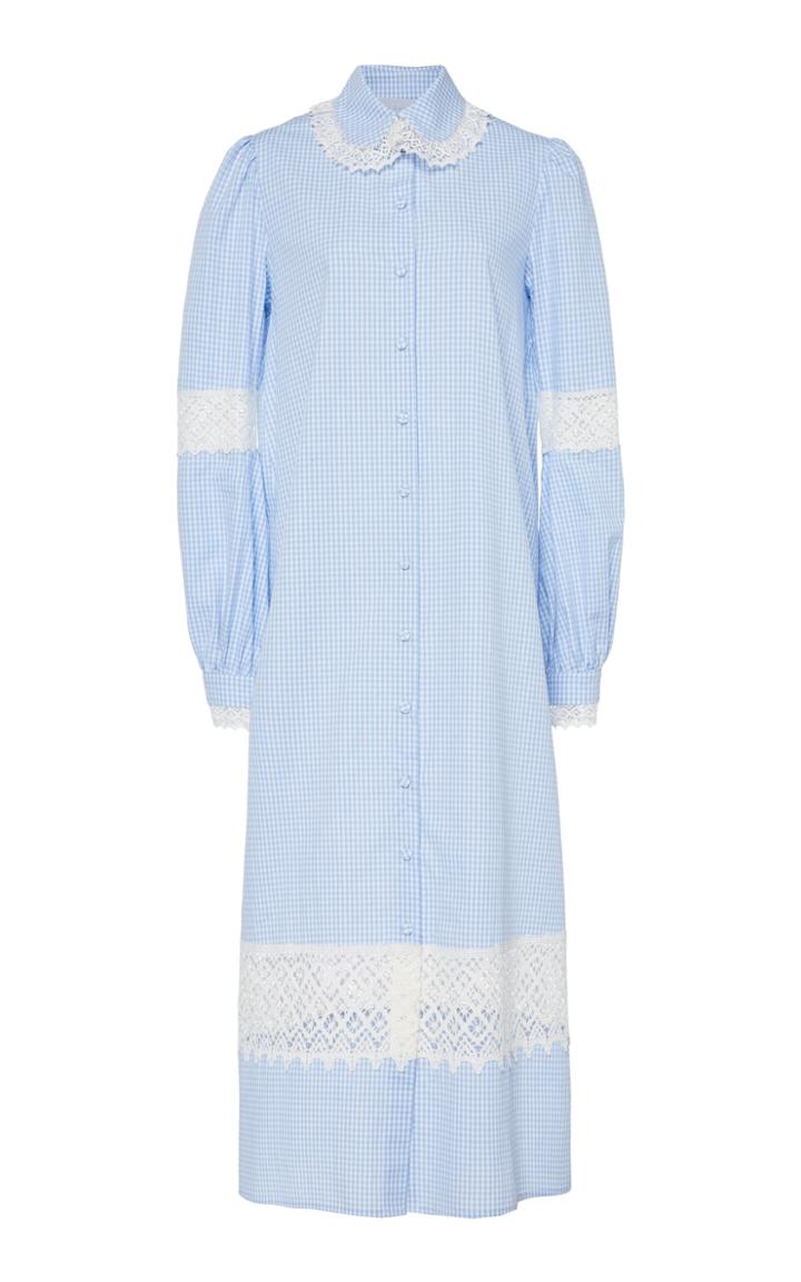 Luisa Beccaria Gingham Cotton Shirt Dress