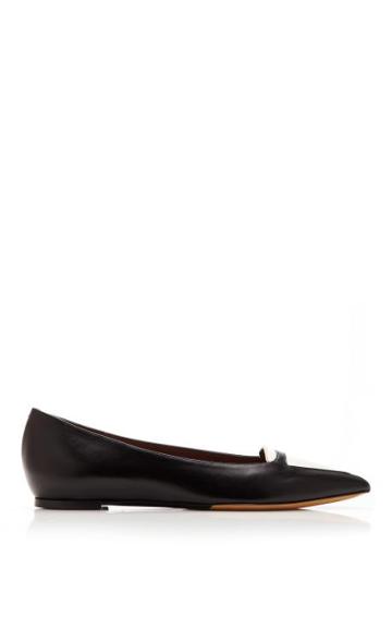 Tabitha Simmons  Alexa Two-tone Leather Flats Black/white