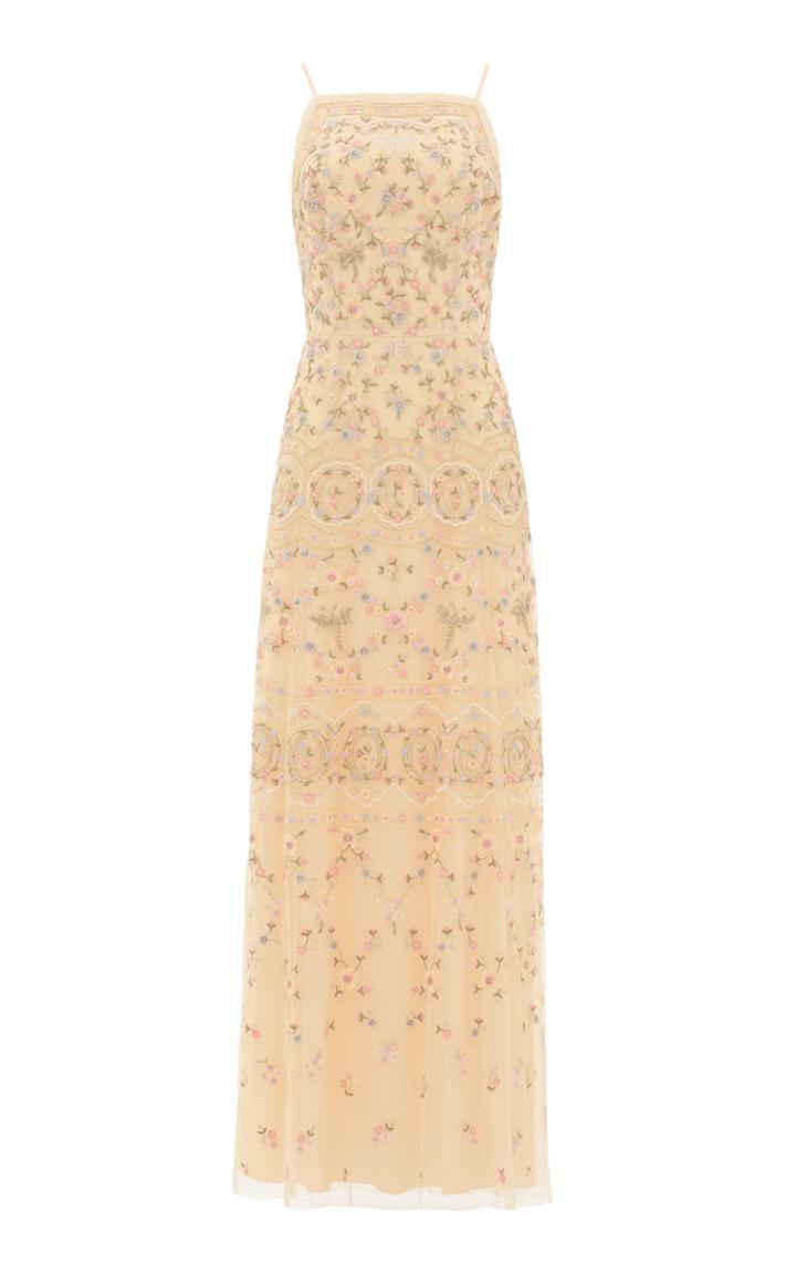 Moda Operandi Needle & Thread Sweet Petal Embroidered Cami Gown Size: 6