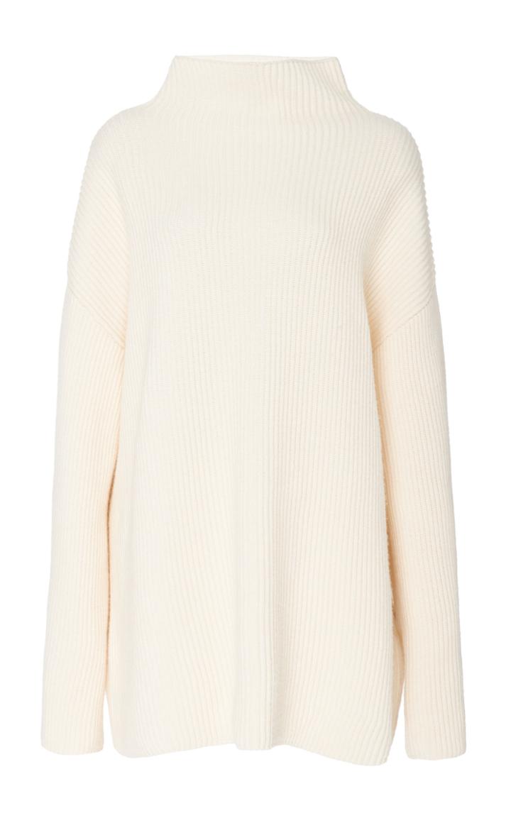 Co Wool Cashmere Buttoned Cuff Sweater