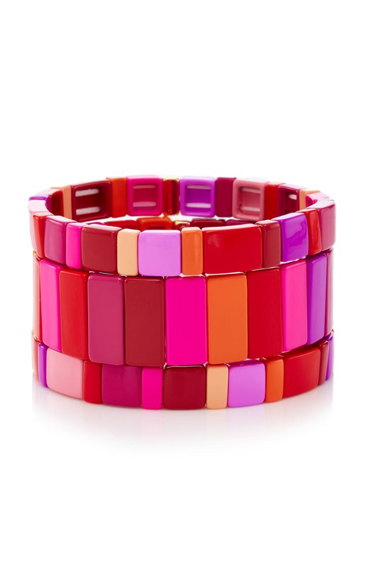 Roxanne Assoulin Set-of-three Extremely Pink Bracelets