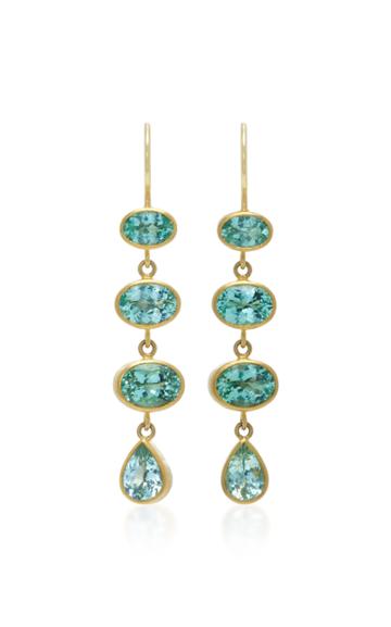Mallary Marks 18k Gold Green Paraiba Earrings