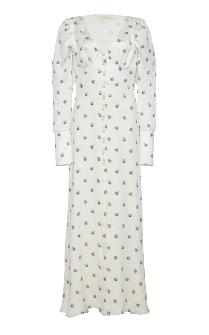 Sandra Mansour Electric Summer Floral Silk-blend Dress