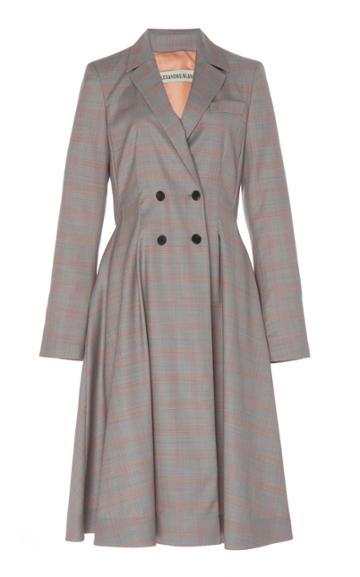 Alexandre Blanc Plaid Wool Coat