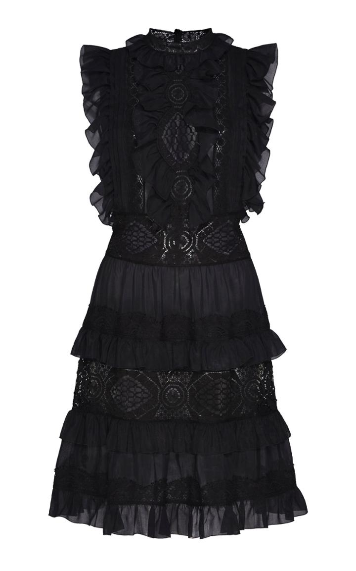 Moda Operandi Zuhair Murad Lace-detailed Ruffled Organza Mini Dress Size: 32