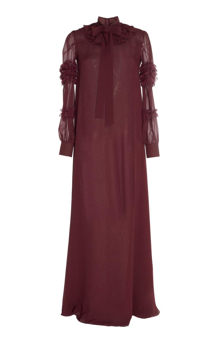 Giambattista Valli Peasant Silk Shift Dress