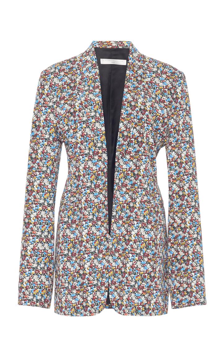 Victoria Beckham Tailored Floral Faille Jacket