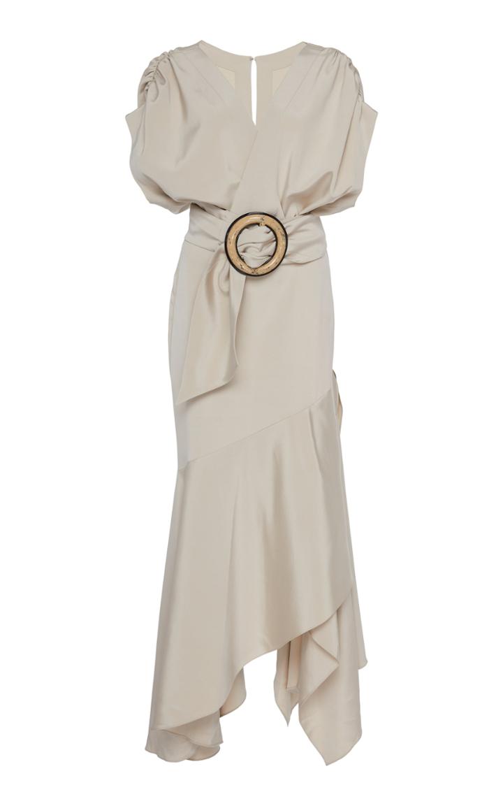 Silvia Tcherassi Belt-accented Protea Silk Dress