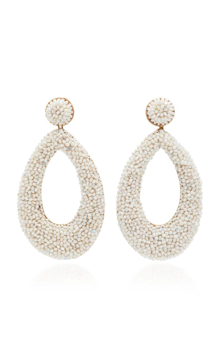 Deepa Gurnani Bead Embellished Teardrop Earrings