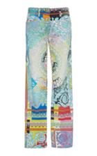 Versace High-rise Printed Straight-leg Jeans