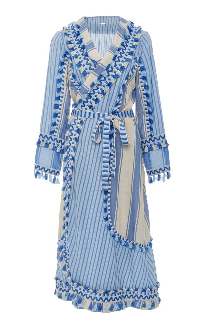 Dodo Bar Or Tasseled Cotton-gauze Wrap Dress
