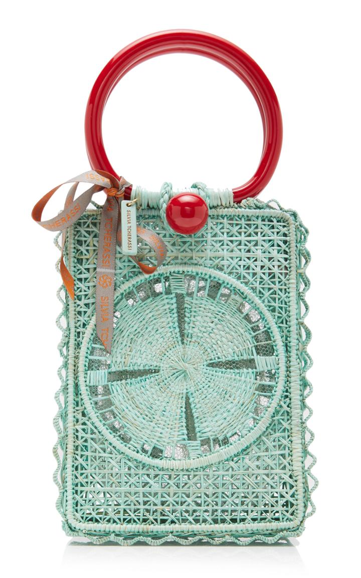 Silvia Tcherassi Small Caetana Iraca Palm Handbag