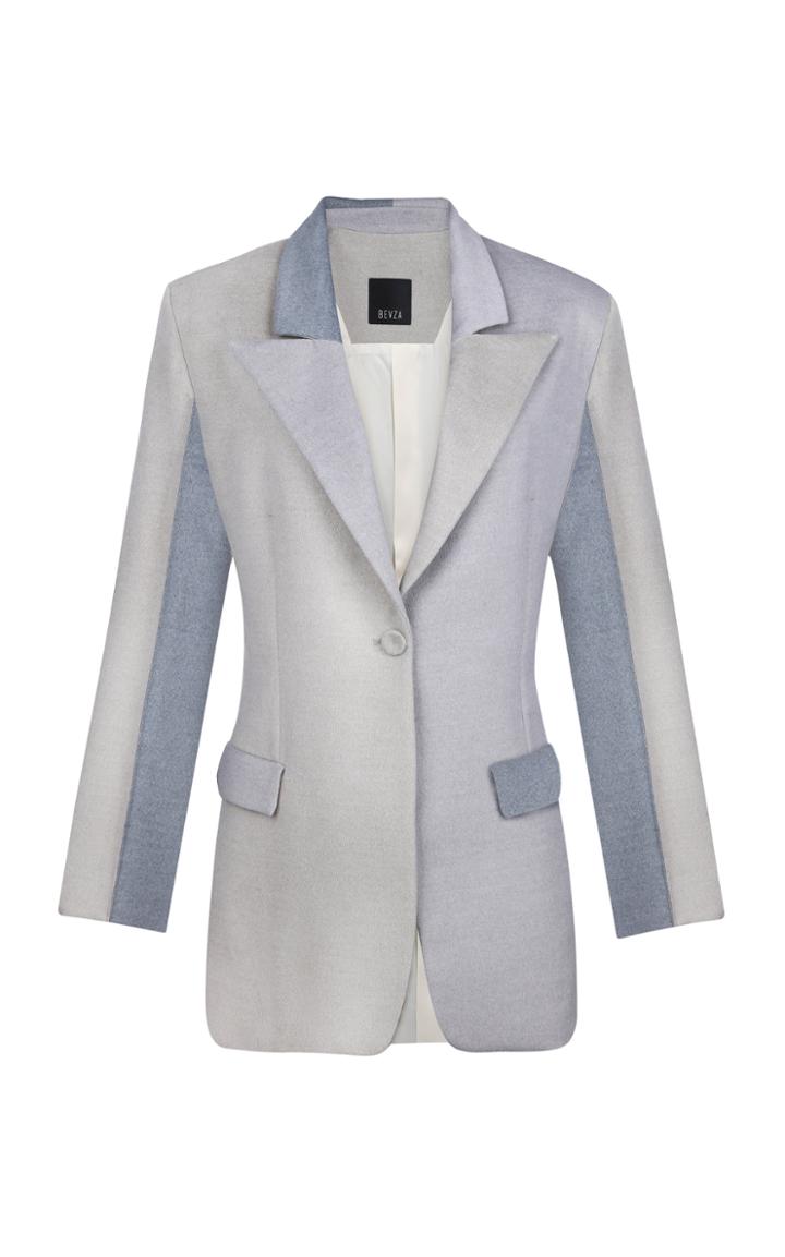Moda Operandi Bevza Colorblocked Wool Blazer