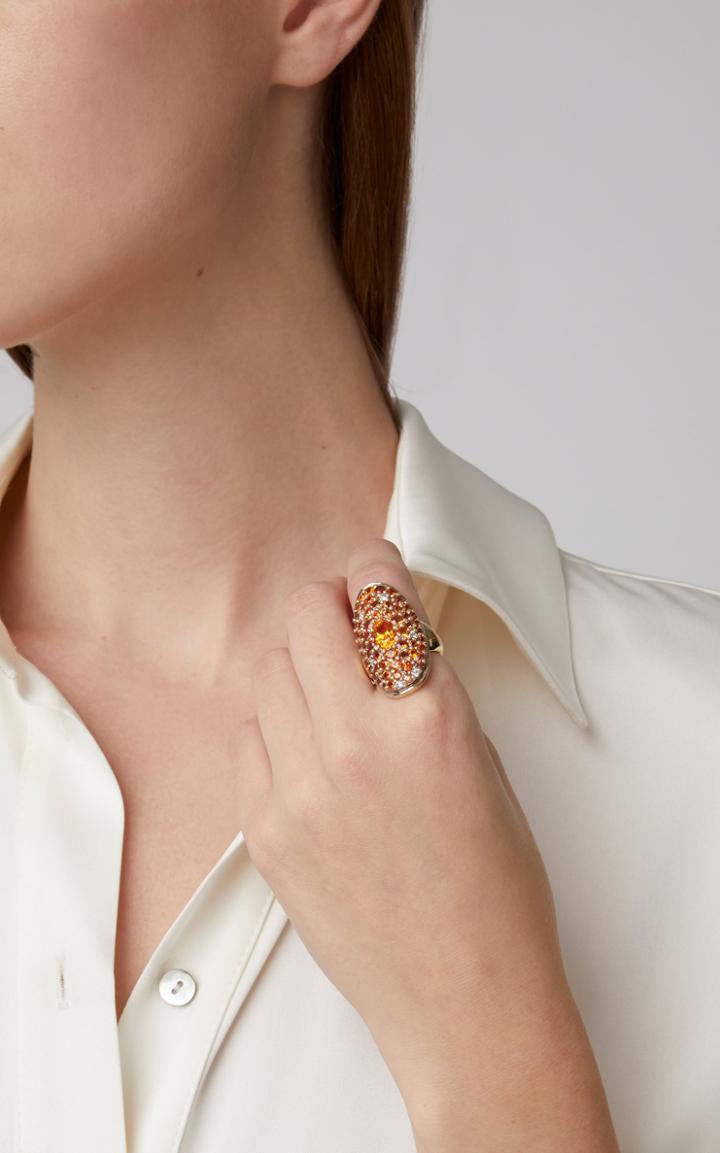 Sylvie Corbelin Marquise Palace 18k Gold Sapphire Garnet And Diamond Ring
