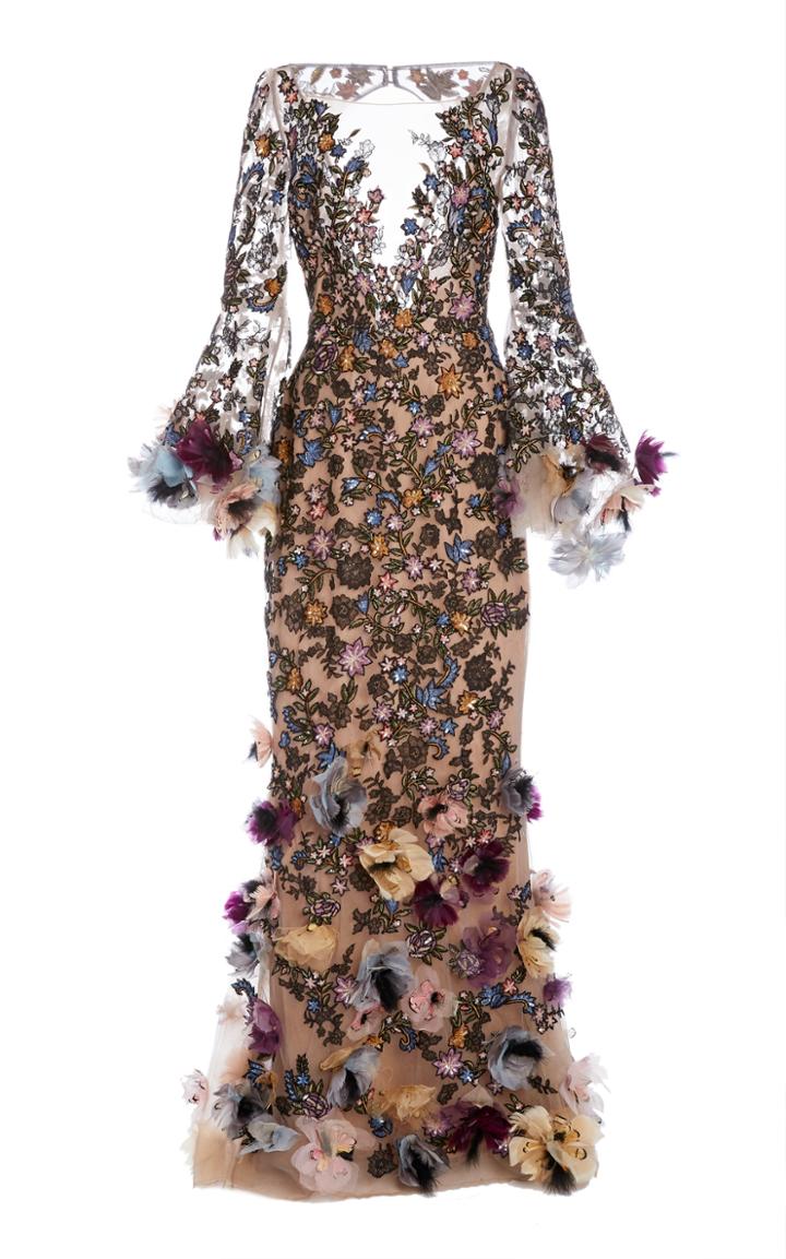 Moda Operandi Marchesa Embellished Tulle Gown