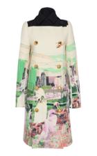 Prada Double-breasted Printed Crepe Coat