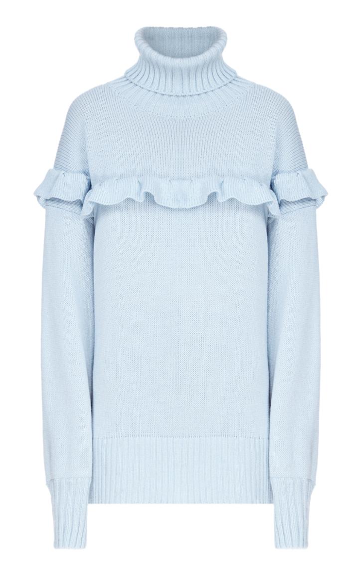 Flow The Label Ruffled Trim Turtleneck Sweater