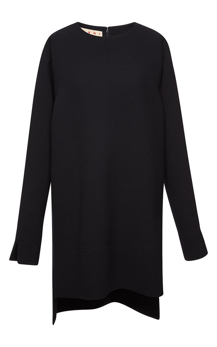 Marni Doubleface Crepe Long Sleeve Dress