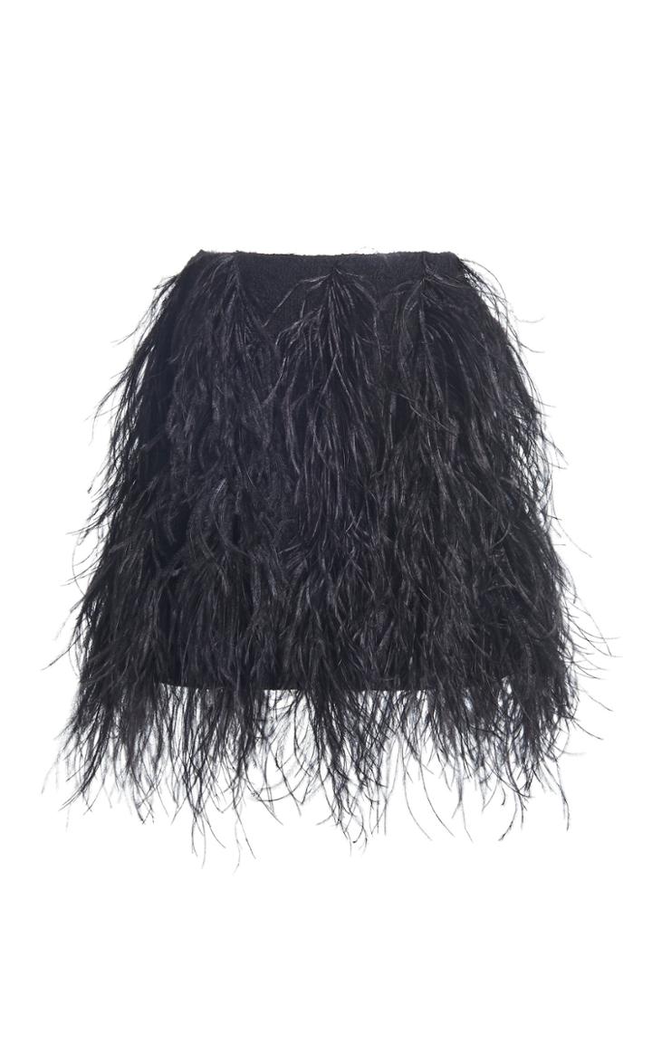 Moda Operandi Giambattista Valli Feather-embellished Cady Skirt