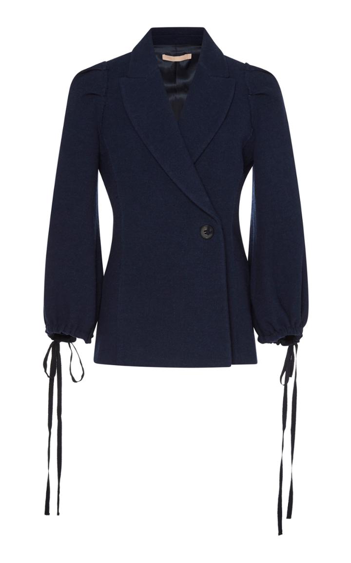 Brock Collection Pandolfi Wool Linen-blend Tie-sleeve Jacket
