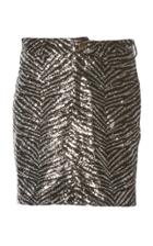 Alexandre Vauthier Metallic Zebra Print Mini Skirt