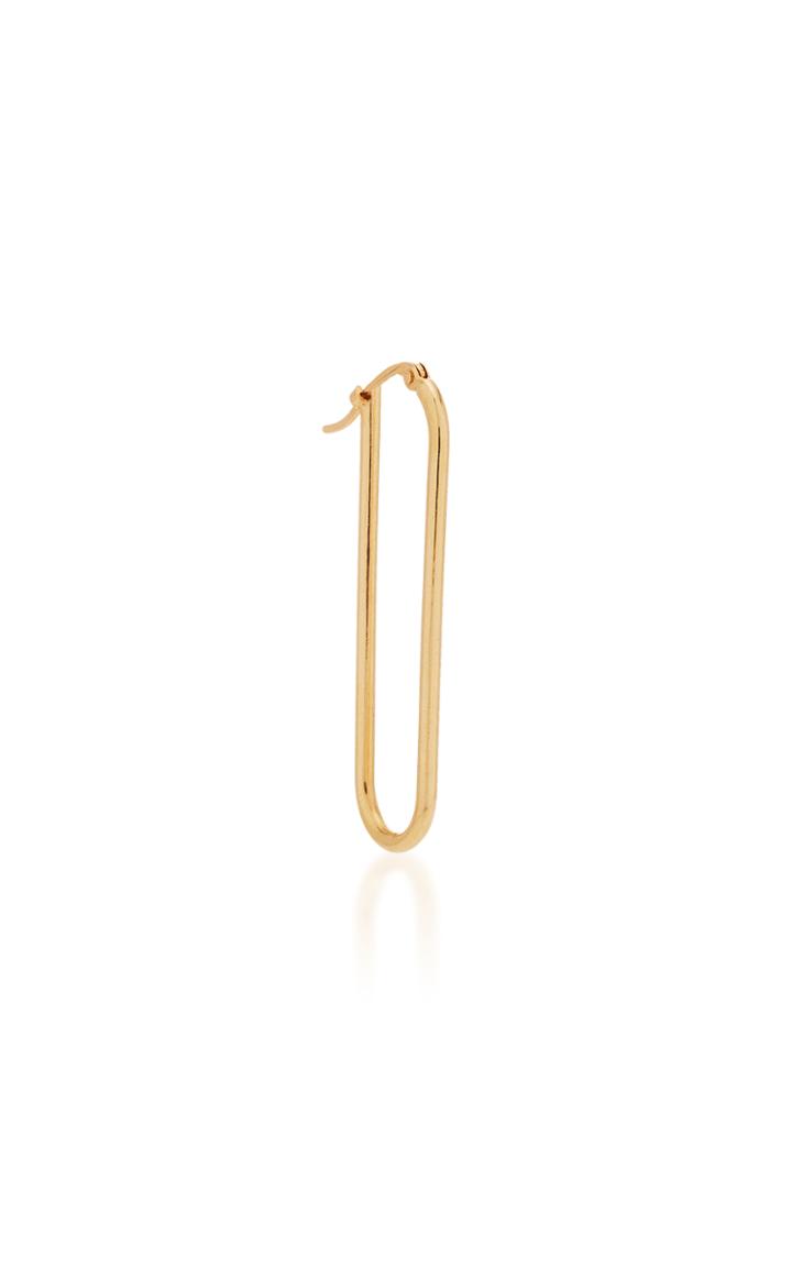 Foundrae Single Meduim Fob Hoop Earring