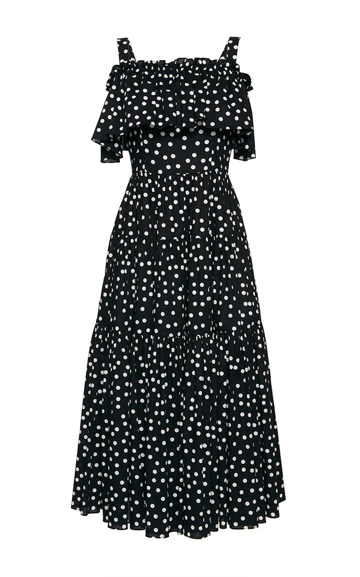 Dolce & Gabbana Cotton Pois Off The Shoulder Dress