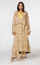 Moda Operandi Rosie Assoulin Belted Plaid Linen-blend Trench Coat