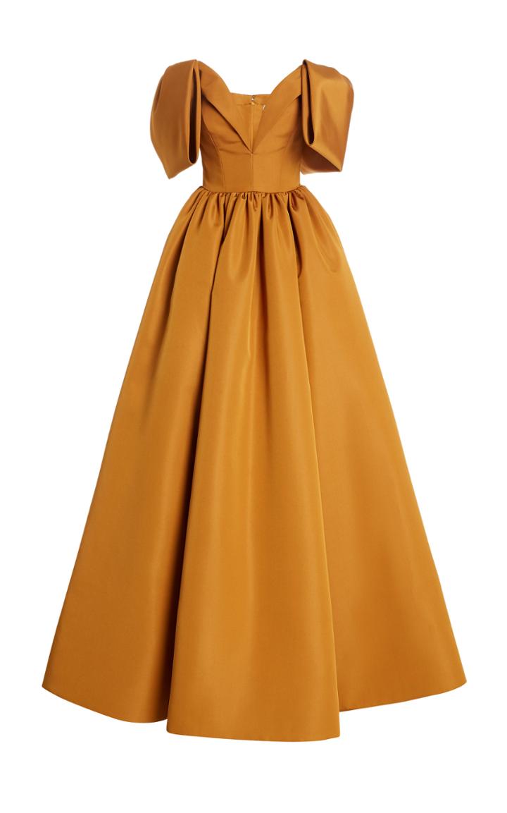Moda Operandi Christian Siriano Off-the-shoulder Shirred Waist Gown