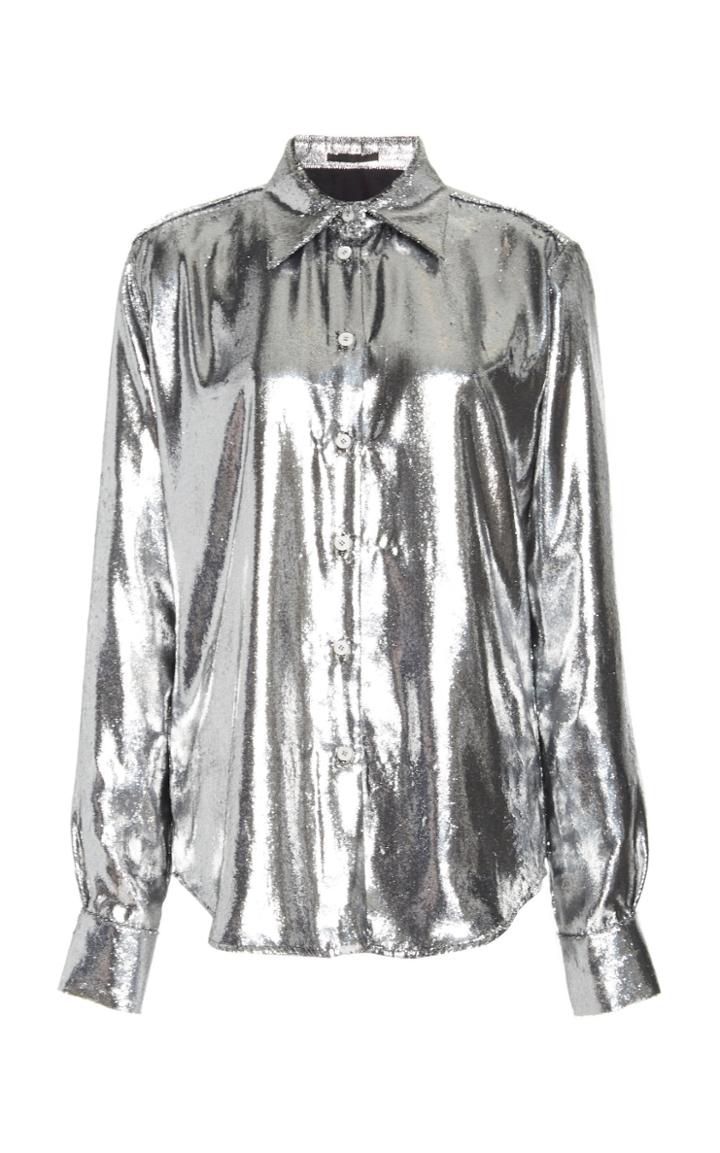 Helmut Lang Metallic Velvet Top