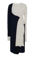 Bottega Veneta Ribbed Two-tone Mohair-blend Midi Dress
