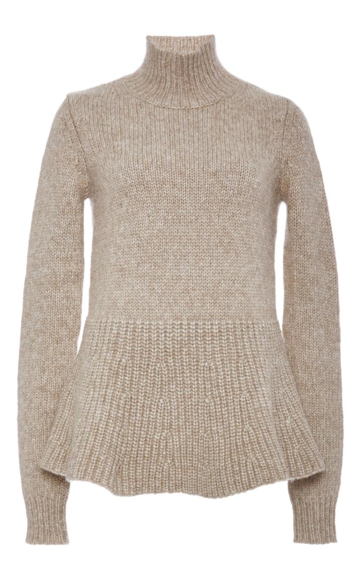 Derek Lam Alpaca Wool Peplum Turtleneck