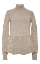 Derek Lam Alpaca Wool Peplum Turtleneck