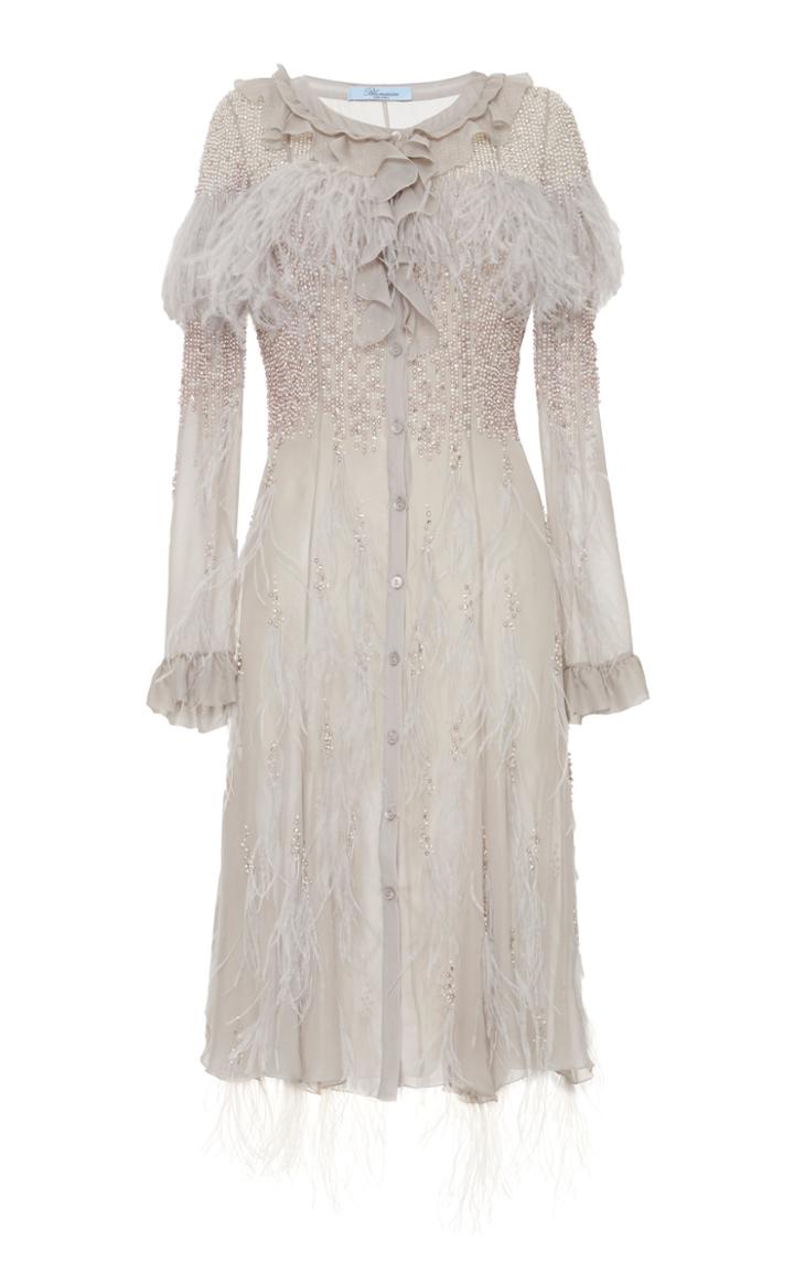 Blumarine Embroidered Silk Dress