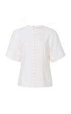 Emilia Wickstead Emiliyn Button Front Wool-crepe Top