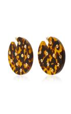 Vanda Jacintho Studded Tortoiseshell Acrylic Earrings