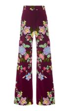 Moda Operandi Marc Jacobs Floral-appliqud Velvet Wide-leg Pants Size: 0