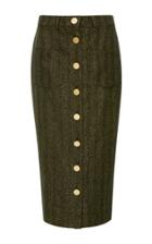 Maison Pre Herringbone Lurex Pencil Skirt
