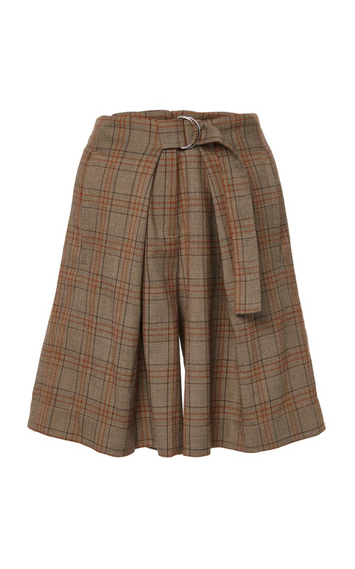 Tibi James Menswear Check Pleated Relaxed Short