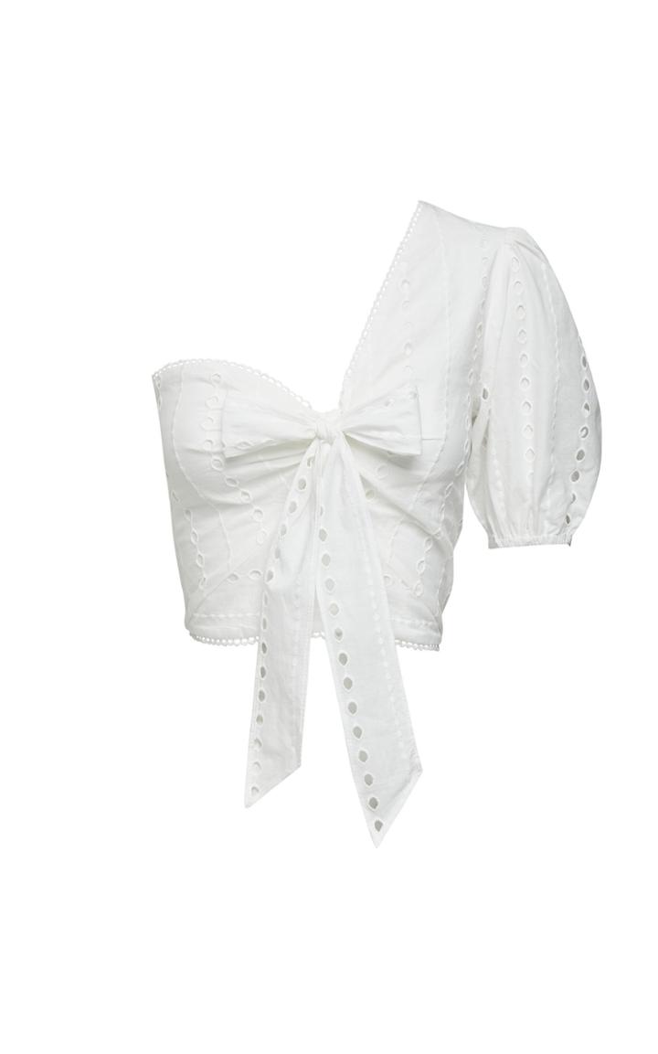 Moda Operandi We Are Kindred Lola Asymmetrical Cotton Crop Top Size: 4