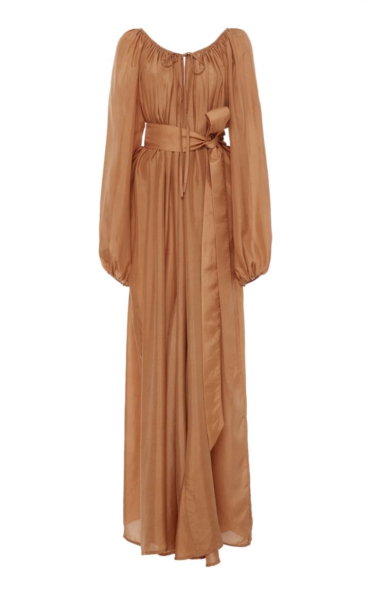 Kalita Andromeda Washed-silk Draped Maxi Dress