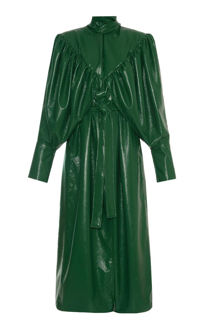 Aleksandre Akhalkatsishvili Vinyl Puff Shoulder Trench Coat