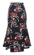 Moda Operandi Alessandra Rich Floral-printed Silk Midi Skirt