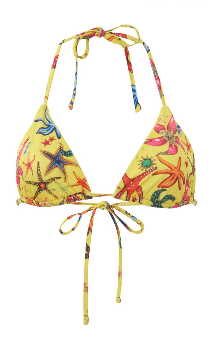 Moda Operandi Versace Printed Triangle Bikini Top