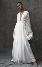 Moda Operandi Maison Rabih Kayrouz Long Sleeve Silk Flowy Gown Size: 34
