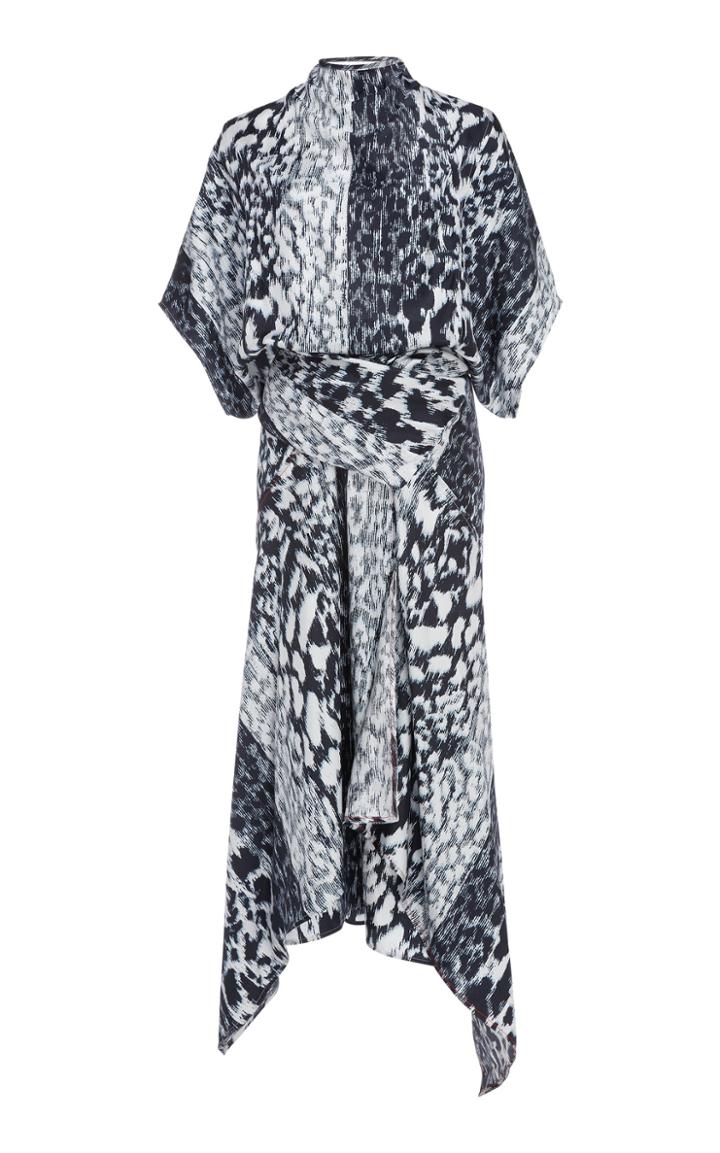 Victoria Beckham Leopard-print Silk-crepe Midi Dress